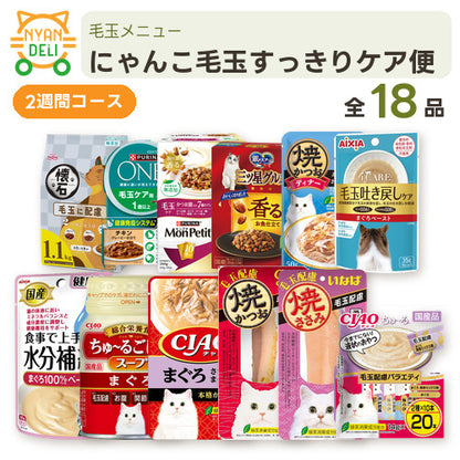 にゃんこ毛玉すっきりケア便（2週間） 商品セット内容